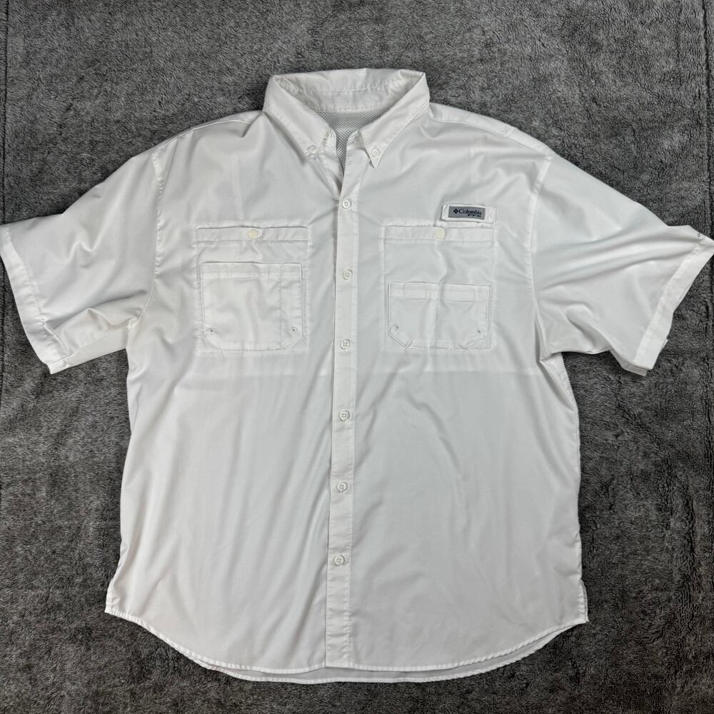 Columbia PFG Bahama Omni-Shield Men's Short Sleeve XL White